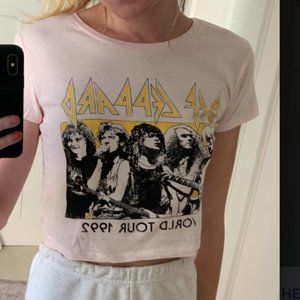 NWOT Pink Def Leppard Urban Outfitters Baby Tee
